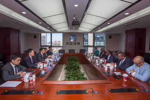 中國信保黃志強副總經理會見非洲貿易保險機構首席執行官